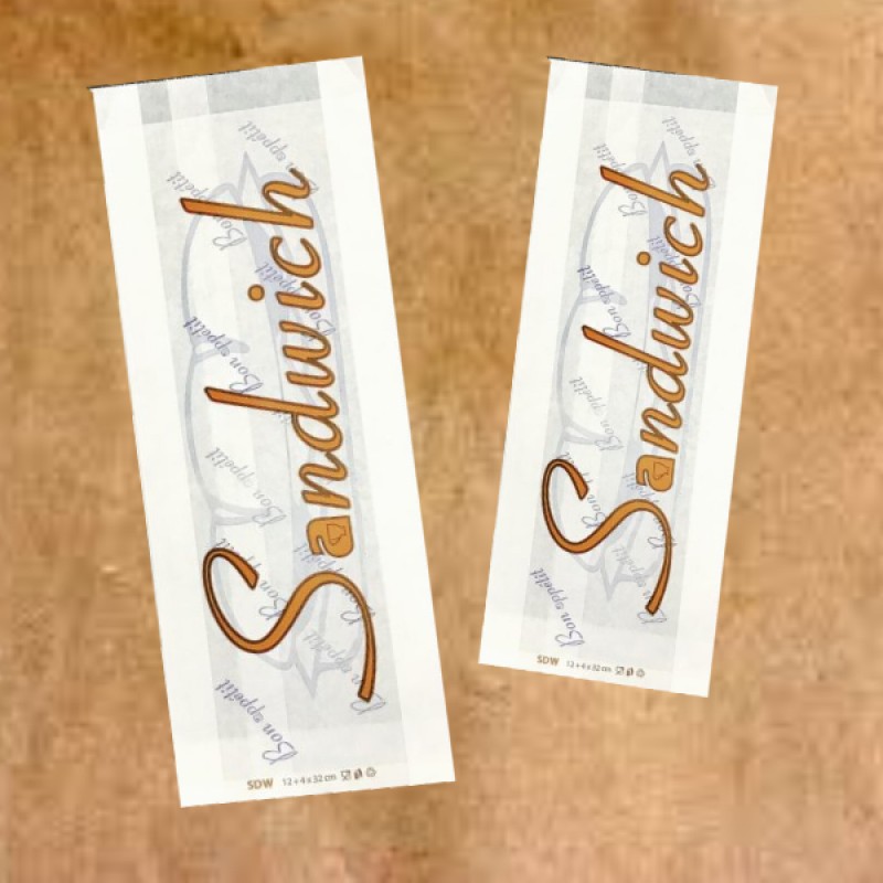 Punga alba, design SANDWICH - 12 x 4 x 32cm - 2000 buc