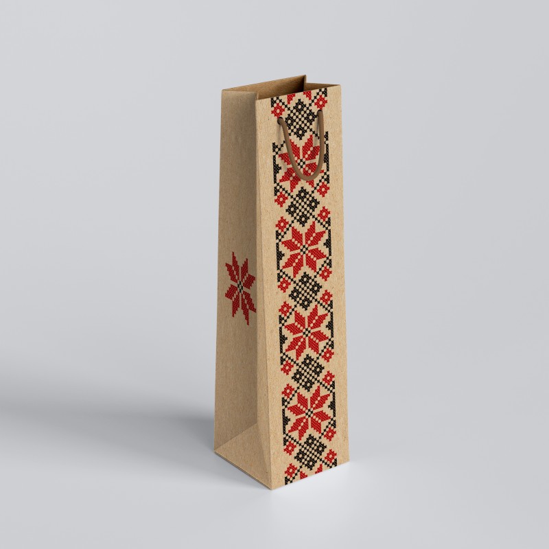 Pungi hartie vin traditional, maner snur - 11x10x38cm - 25 buc