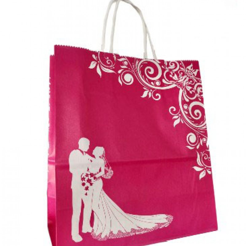 Sacosa hartie miri roz - 22x11x25.5cm - 100 buc