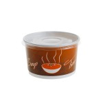 Bol supă carton color cu capac ,16 oz, 480 ml, 50 buc/set