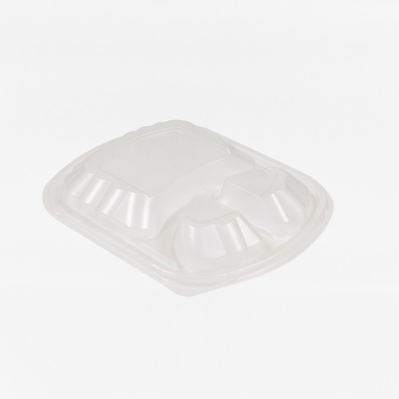 Caserolă meniu neagră PP, 3 compartimente+capac, 24.5x20x4.3 cm, 50 buc/set