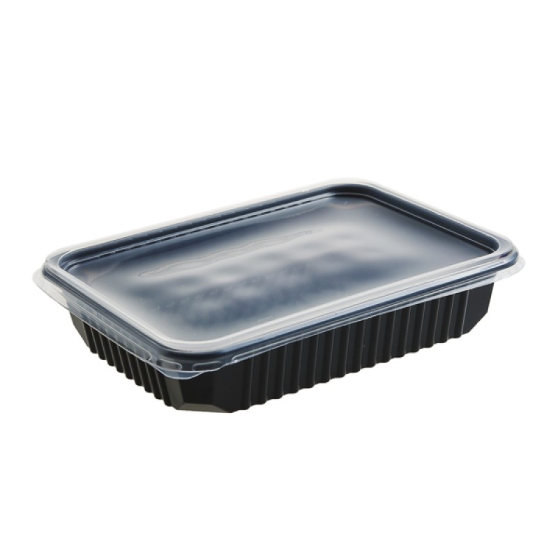 Caserolă PP microunde 500 ml+capac, 50 buc/set