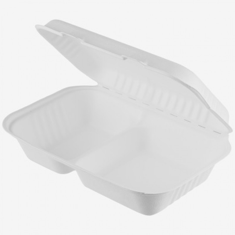 Caserolă meniu bio 2 compartimente 23x16x8.4 cm , 50 buc/set