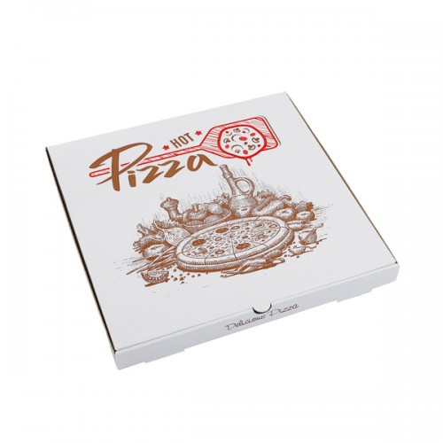 Cutie pizza alba ''Hot pizza'' 40x40x3.5 cm, 100 buc/set