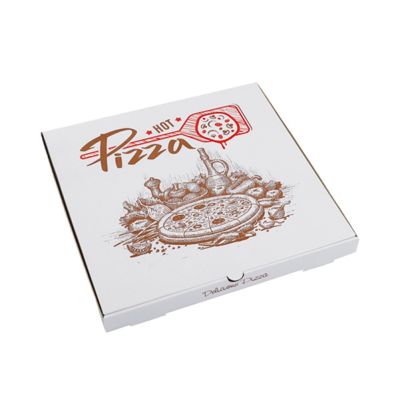 Cutie pizza alba ''Hot pizza'' 40x40x3.5 cm, 100 buc/set