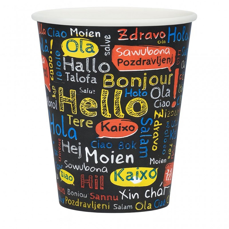 Pahare carton color  8 oz 240 ml, 50 buc/set