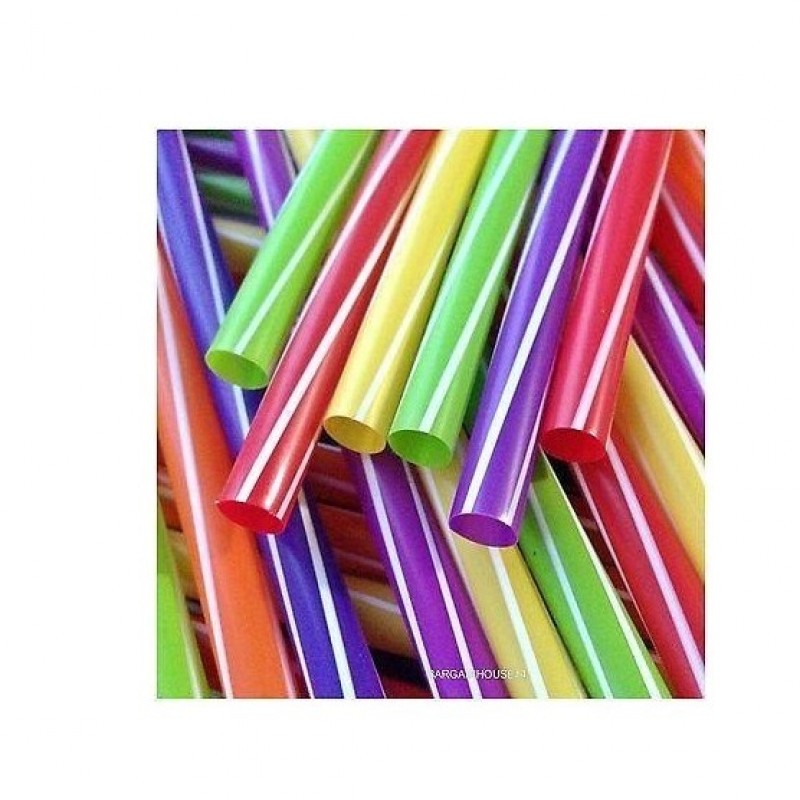 Paie reutilizabile cocktail JUMBO color, 500 buc/set