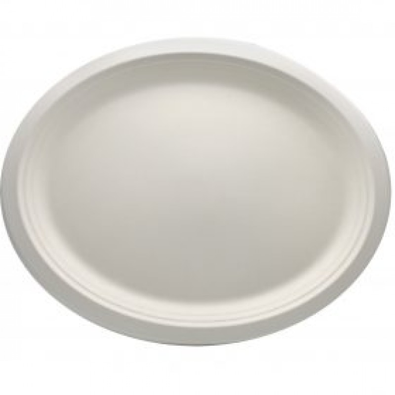 Platou oval biodegradabil trestie 32x20 cm, 50 buc/set