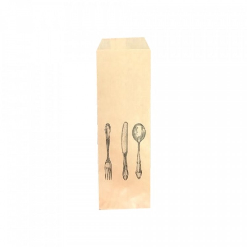 Punga hartie pentru tacam kraft imprimat 8x24 cm, 2000 buc