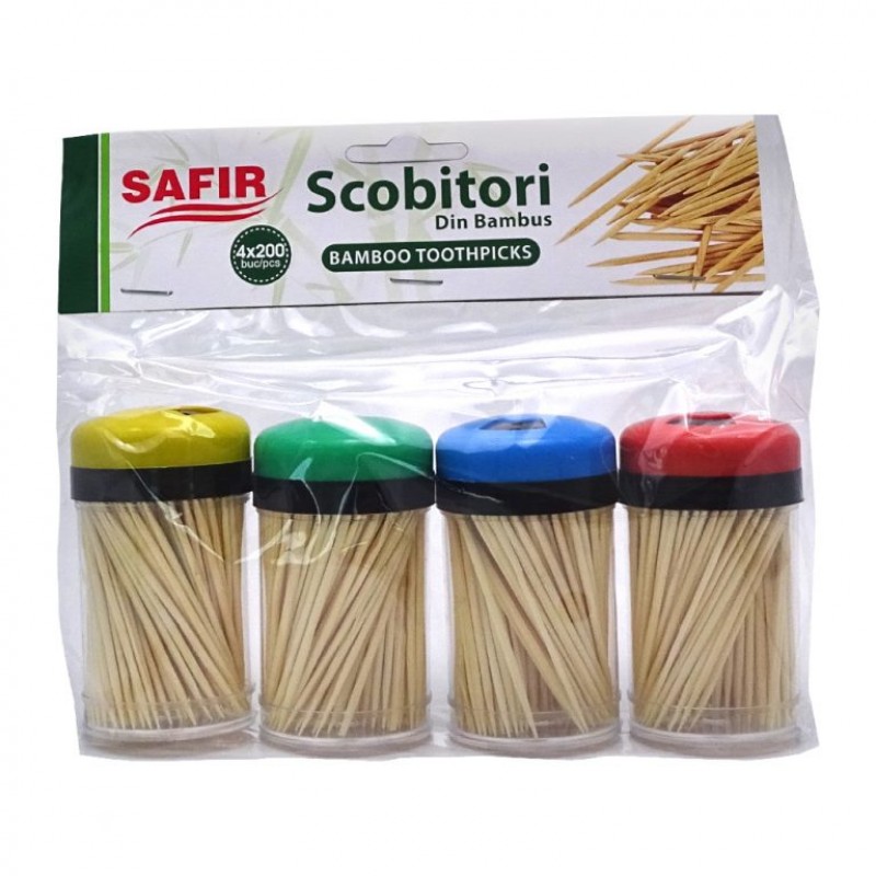 Scobitori din lemn  200 buc/tub, 4 tuburi/set