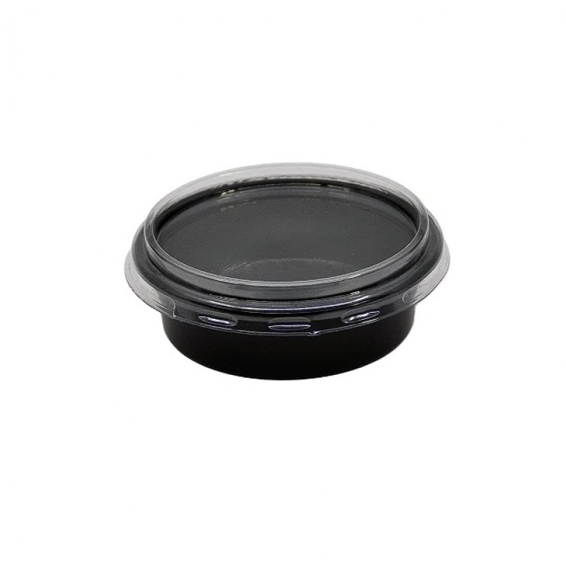 Sosiere negre pp cu capac transparent 50 cc, 50 buc/set